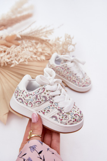Kindersport schoenen met eenhoorn thema, wit "Ilana"