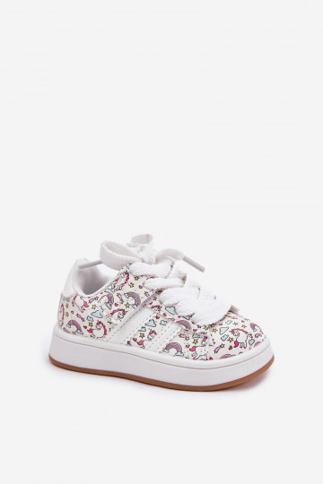 Kindersport schoenen met eenhoorn thema, wit "Ilana" 2