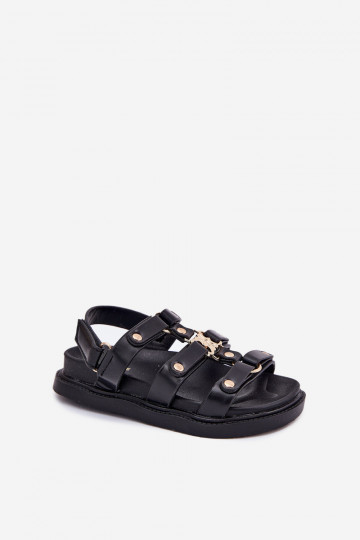 Kindersandalen met gouden details, zwart "Lunessa" 2