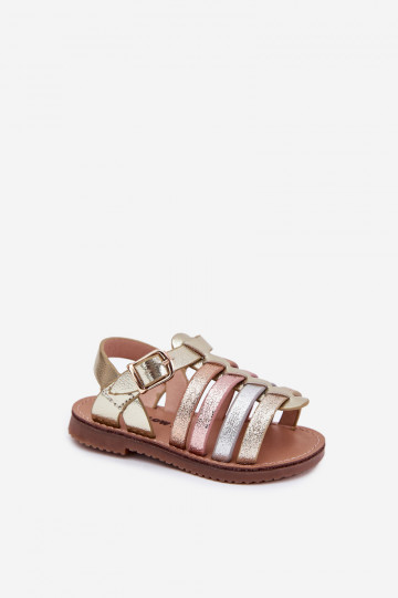 Kindersandalen van kunstleer, goudkleur "Tai tuririana" 2