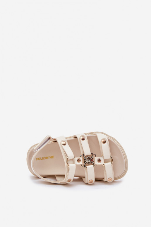 Kinderen sandalen Ze gouden kleurm Detalem beige Lunessa