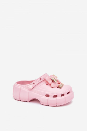 Slippers Kinderen Kinderen LichtgeInicht pantoffels met linten I Ozdobami roze Selvana
