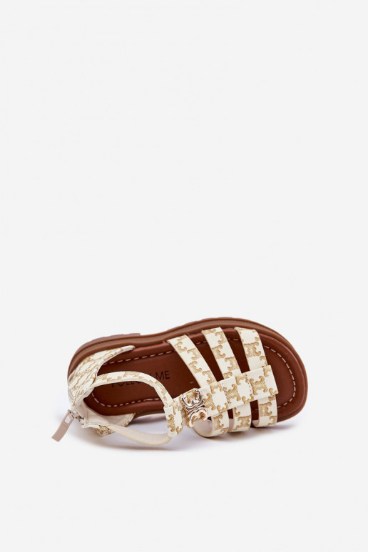 Kinderen sandalen Gladiator Ze gouden kleurm Detalem beige Vesira