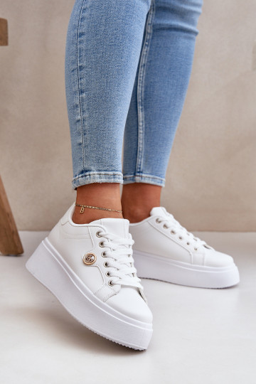 Eko Leer Sneakers model schoenen met platform Ze gouden kleurm Detalem Initte kleur Zingie 2