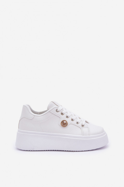 Eko Leer Sneakers model schoenen met platform Ze gouden kleurm Detalem Initte kleur Zingie