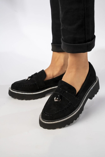 Dames mocassins in zwart...