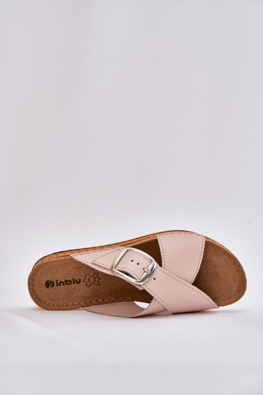 Leren pantoffels Dames met gespen Inblu VO0004GU roze Leren pantoffels Dames met gespen Inblu VO0004GU roze