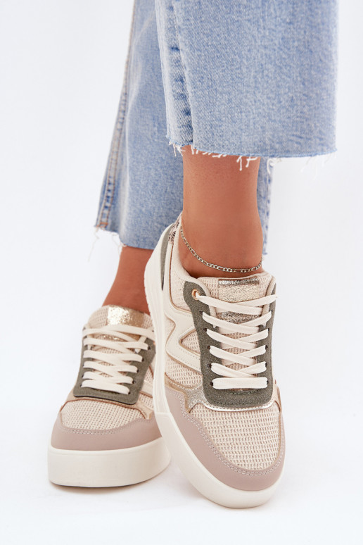 Sneakers model schoenen Dames met platform met luipaardbontpatronen beige Kelsia Sneakers model schoenen Dames met platform met luipaardbontpatronen beige Kelsia