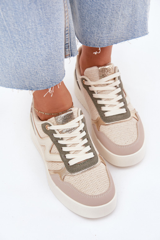 Sneakers model schoenen Dames met platform met luipaardbontpatronen beige Kelsia Sneakers model schoenen Dames met platform met luipaardbontpatronen beige Kelsia