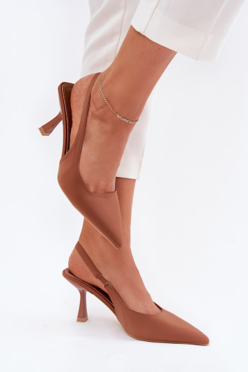 Dames sandalen met dunne hakken in bruin Lunira 2