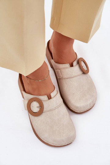 Slippers Klompen Dames met gespen Inblu TF000001 beige