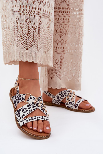 Dames sandalen met brede hakken Ze gouden kleurmi Studs INit-zInart Zanira 2