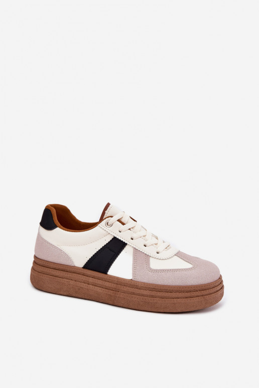 Sneakers model schoenen Dames met platform beige Dovina
