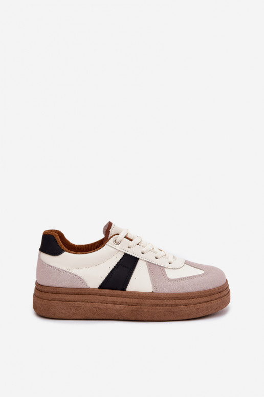 Sneakers model schoenen Dames met platform beige Dovina
