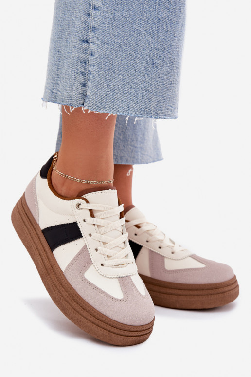 Sneakers model schoenen Dames met platform beige Dovina