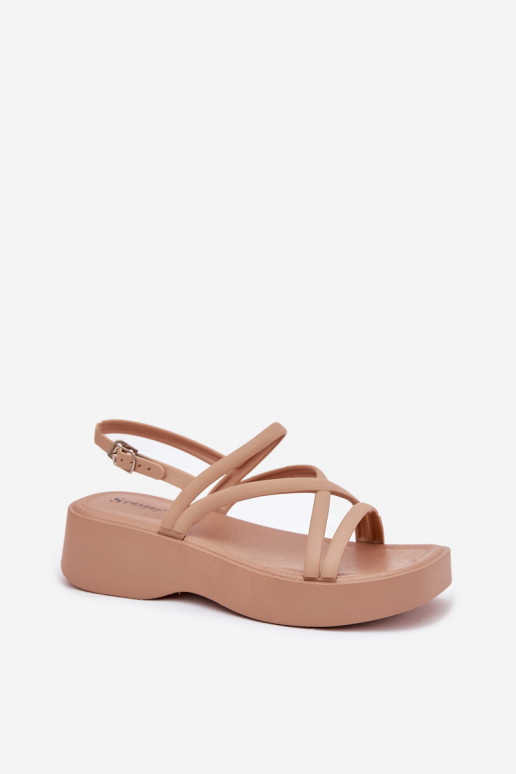 Dames sandalen met platform Met Strepen beige Civara