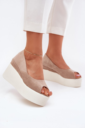 Dames sandalen Op de INig en platform beige Felyra 2