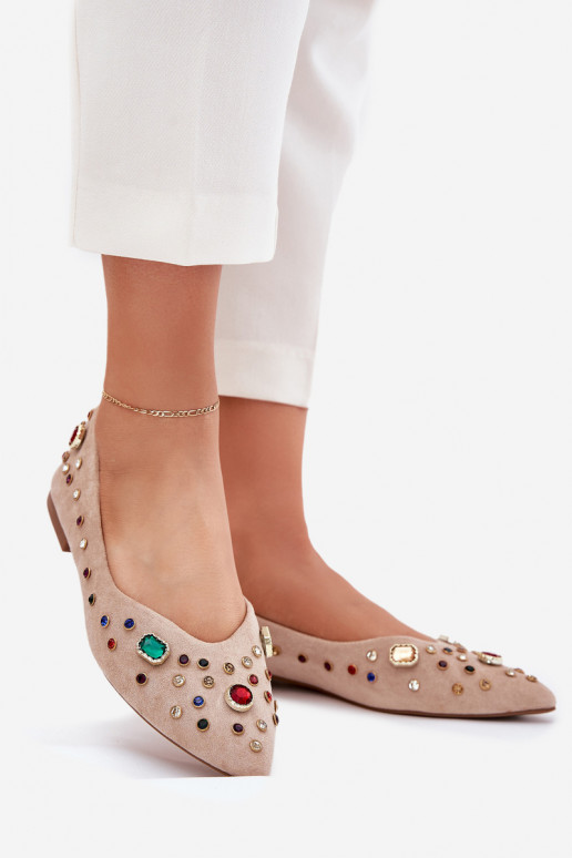 Ballerinas Dames Versierd Kryształkami beige Valena