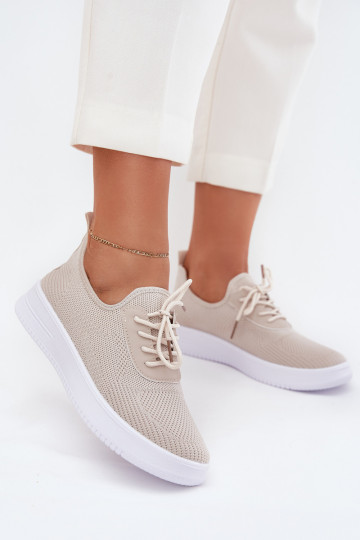 materiaal Persistent model sportschoenen met platform Dames beige Kalyra