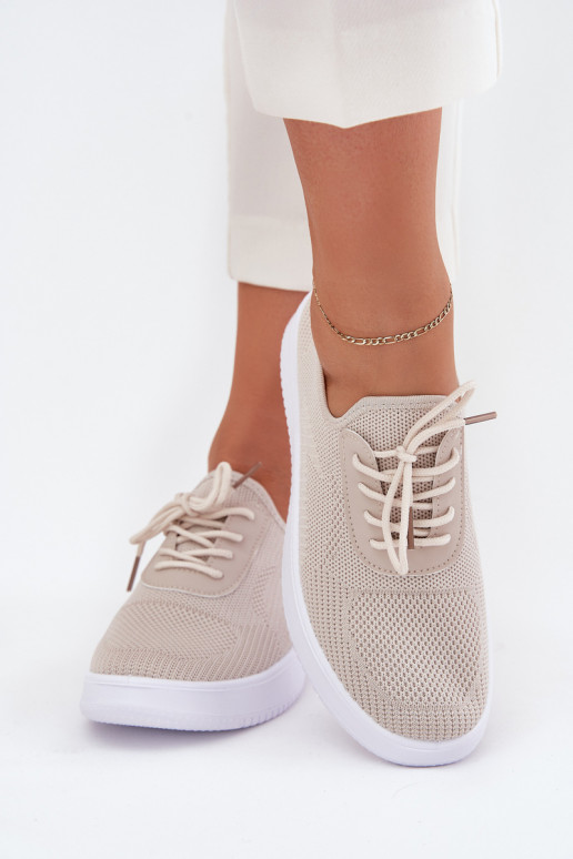 materiaal Persistent model sportschoenen met platform Dames beige Kalyra