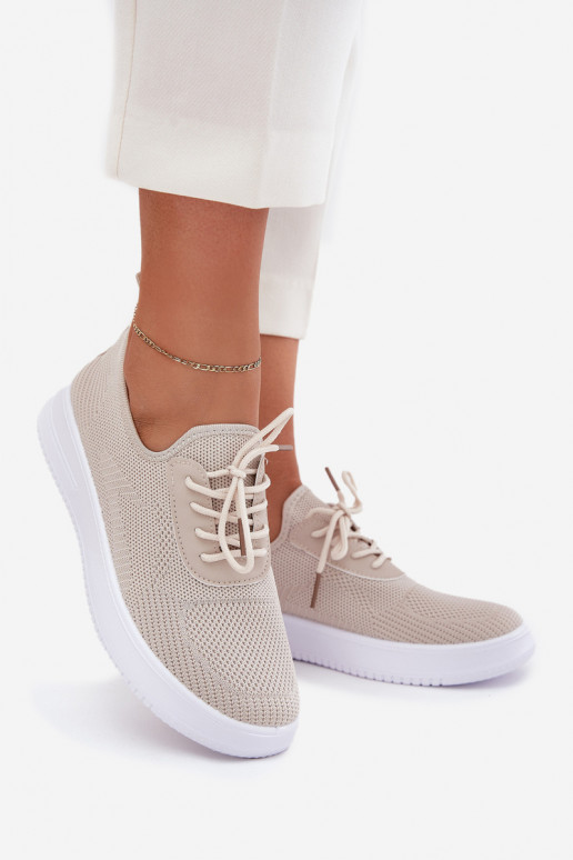 materiaal Persistent model sportschoenen met platform Dames beige Kalyra