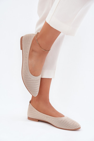 Gaas Ballerinas van stof Dames beige Sarina