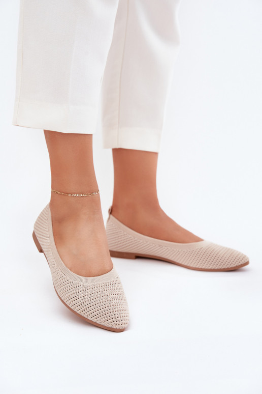 Gaas Ballerinas van stof Dames beige Sarina