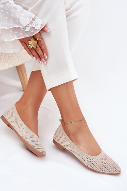 Gaas Ballerinas van stof Dames beige Sarina