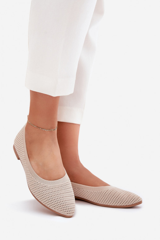 Gaas Ballerinas van stof Dames beige Sarina