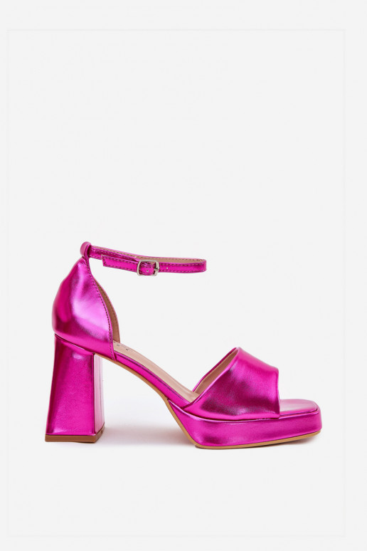 Gelakte sandalen voor dames met hakken roze Het heeftrila Gelakte sandalen voor dames met hakken roze Het heeftrila