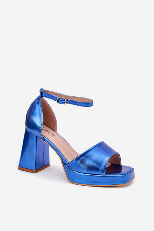 Gelakte sandalen voor dames met hakken blauIn Het heeftrila Gelakte sandalen voor dames met hakken blauIn Het heeftrila