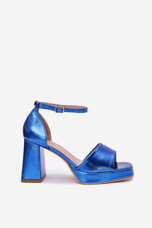 Gelakte sandalen voor dames met hakken blauIn Het heeftrila Gelakte sandalen voor dames met hakken blauIn Het heeftrila