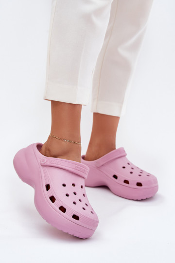 Roze lichte dames slippers met dikke zolen Big Star RR274A120