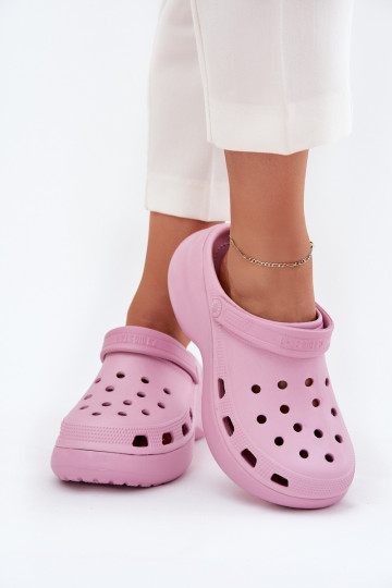 Roze lichte dames slippers met dikke zolen Big Star RR274A120 2