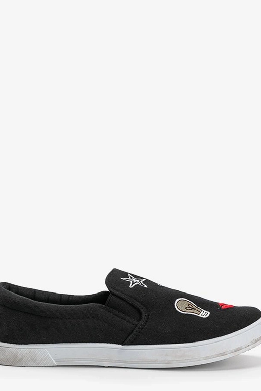 Zwarte stoffen schoenen met...