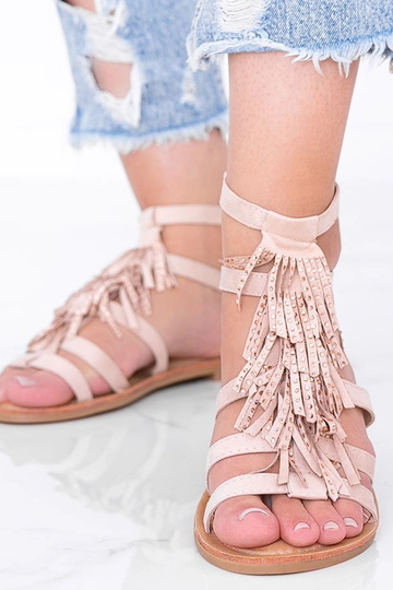 Zandkleurige sandalen met... 2