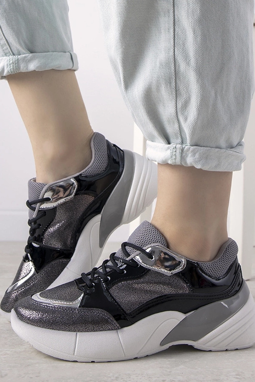 Sorte højsålede sneakers Rude Sorte højsålede sneakers Rude