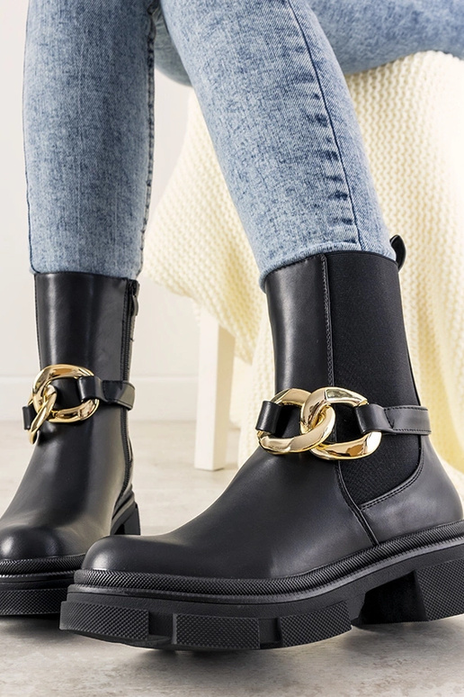 Sorte Trinity Chain ankelstøvler Sorte Trinity Chain ankelstøvler