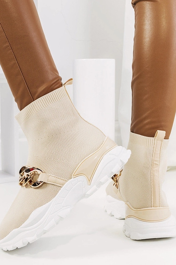 Beige hoge sportschoenen,... 2