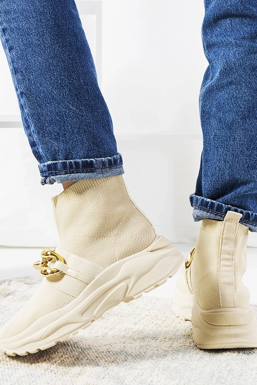 Martina beige high top sneakers