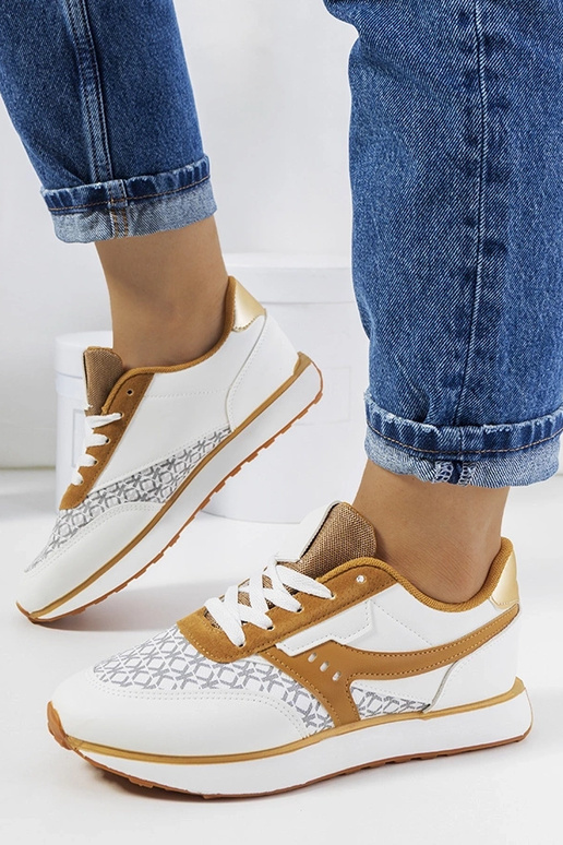 Chiara hvide og brune sneakers til... Chiara hvide og brune sneakers til...