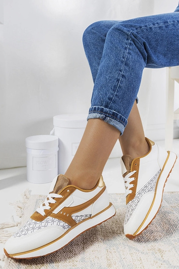 Chiara hvide og brune sneakers til kvinder 2
