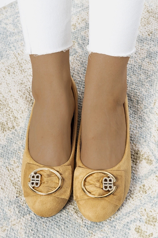 Beige Ribero Buckle Ballet Flats Beige Ribero Buckle Ballet Flats
