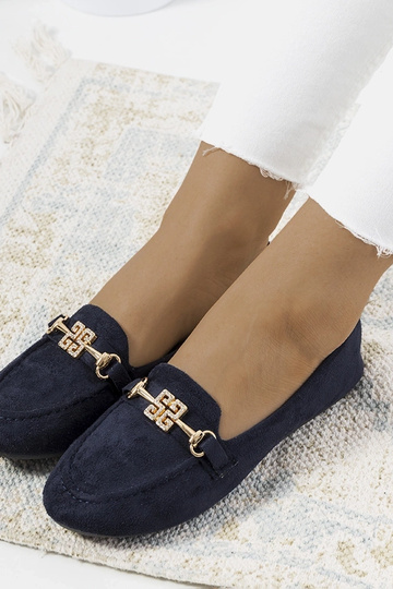 Donkerblauwe mocassins met gesp, „Cardoso" 2