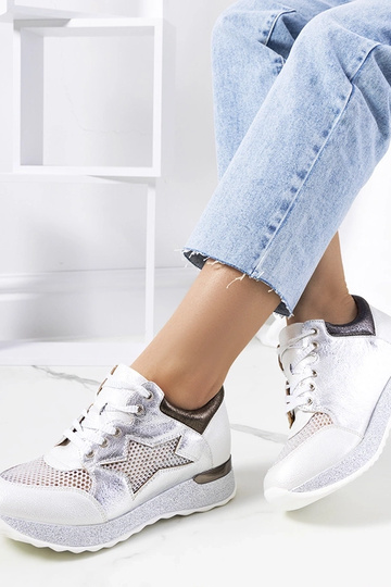 Hvide metalliske sneakers... 2