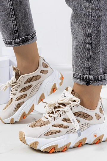 Beige Melsen damesneakers