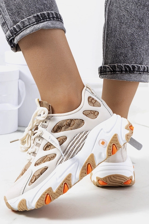 Beige Melsen damesneakers Beige Melsen damesneakers