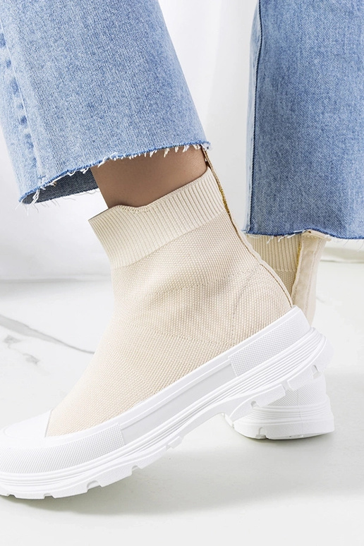 Miki's beige high-top sneakers Miki's beige high-top sneakers