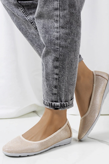Elmas Beige Læder Ballet Flats 2