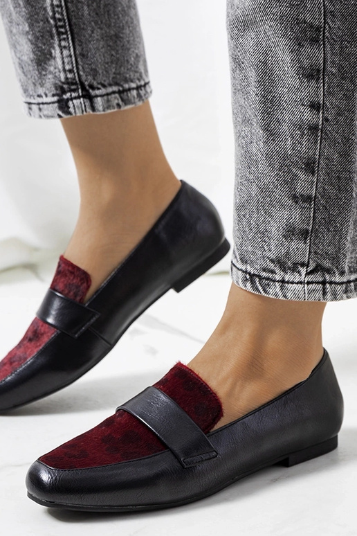 Sorte og bordeauxrøde Kolk damesko Sorte og bordeauxrøde Kolk damesko